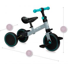 Дитячий біговел-велосипед MoMi LORIS 4 в 1 grey-turquoise